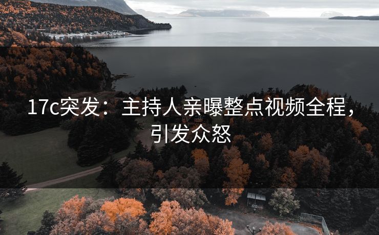 17c突发：主持人亲曝整点视频全程，引发众怒